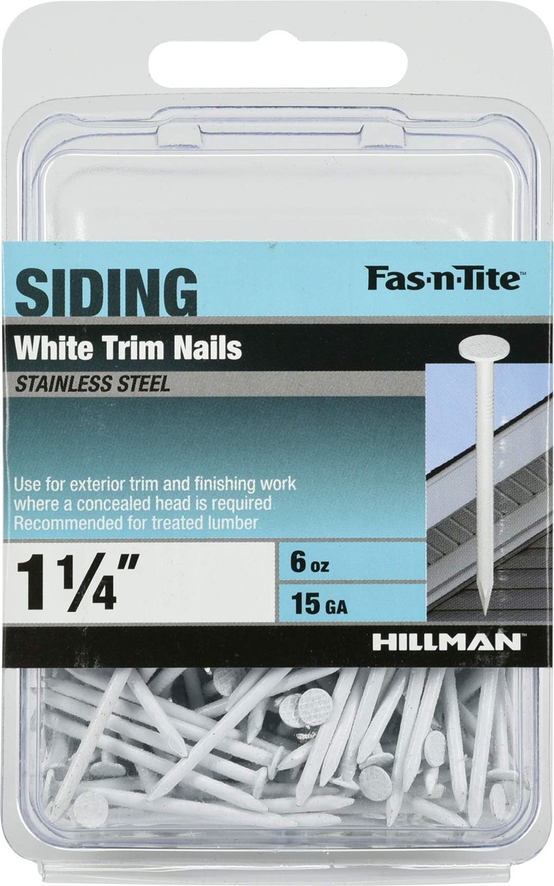 Fas-n-Tite 461819 مسامير تقليم من الفولاذ المقاوم للصدأ مطلية باللون الأبيض، 1-1/4 بوصة، 6 أونصة. علية - Image 4